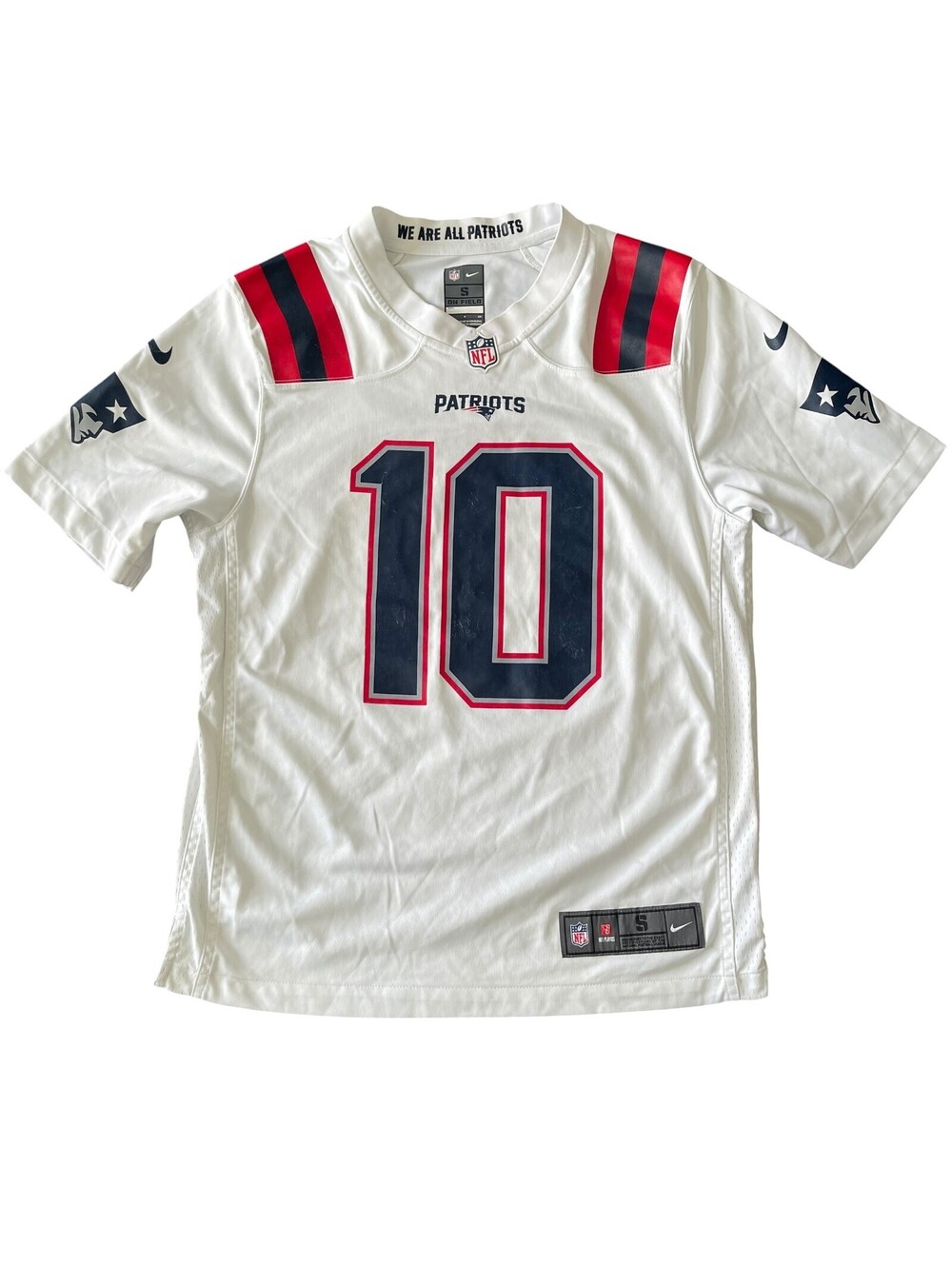 Nike NFL On Field New England Patriots #10 Jones Football Jersey White Size S